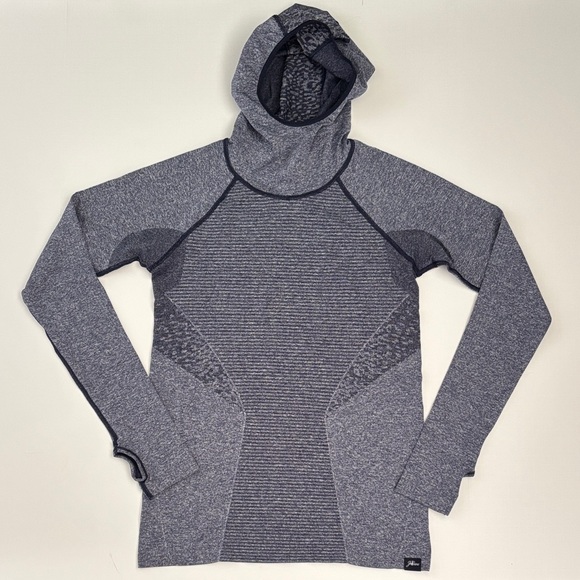 J. Crew Collaboration with New Balance Heathered Navy Hoodie Pullover - Picture 2 of 4